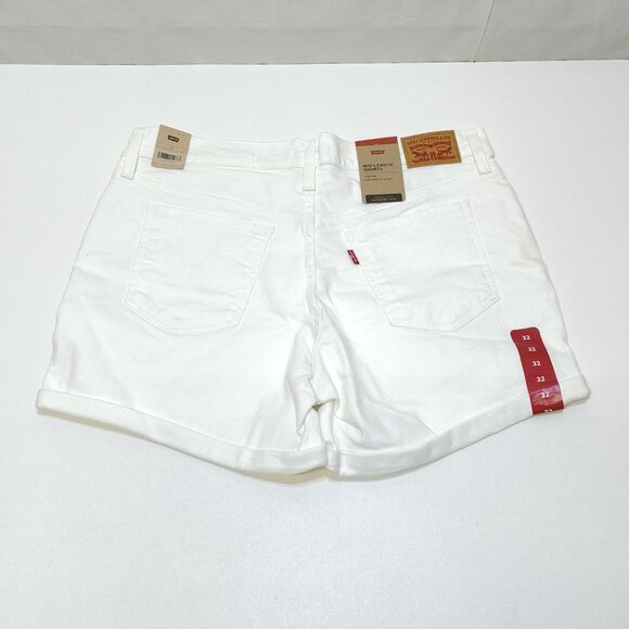 Levi's Mid-Length Mid Rise Shorts Size 32 Cuffed Slim Through Hip Original Style - Picture 2 of 8